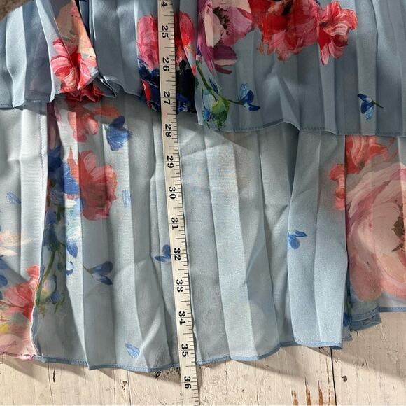 Ted Baker Harrpa Raspberry Ripple Asymmetrical Pleated Midi Skirt Size US 12 - Picture 11 of 14